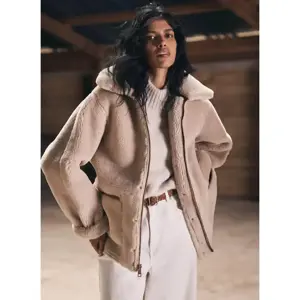 Mint Velvet Tan Reversible Aviator Jacket